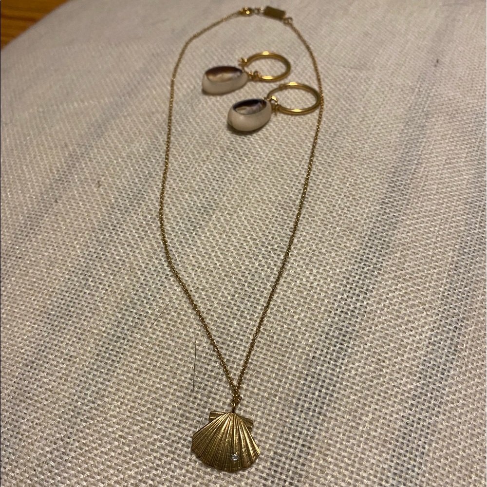 Seashell Earrings and Necklace